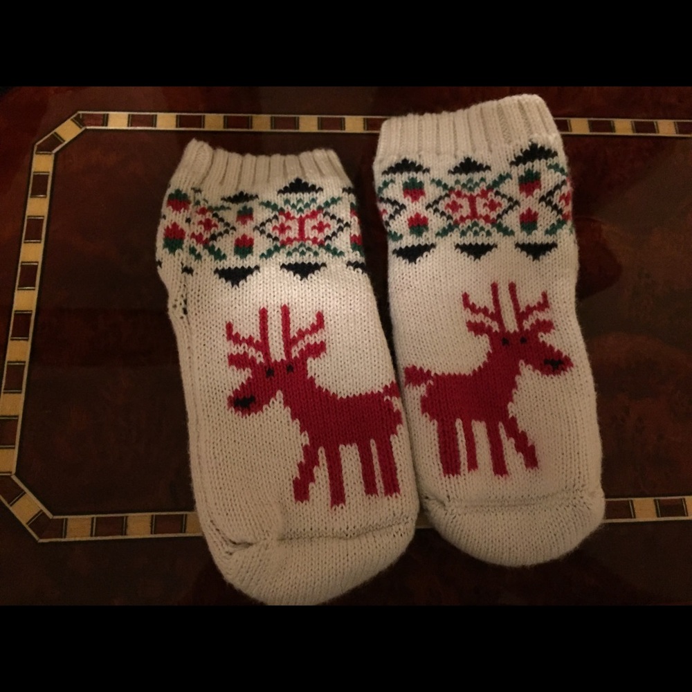 Sweaterknit booties in cotton and merino